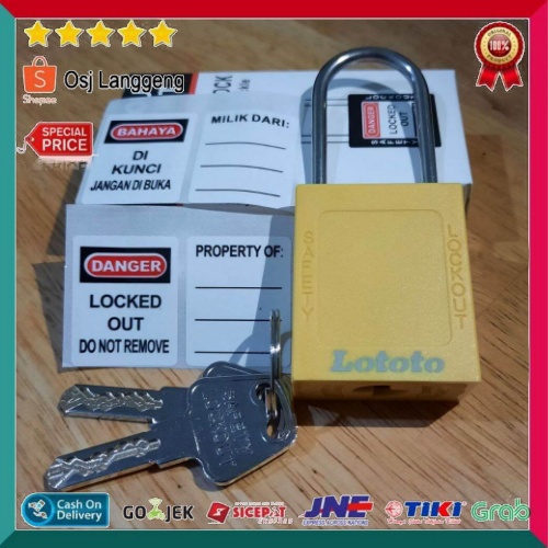 LOTOTO 410 Kuning Gembok Safety Loto Padlock Safety Lockout Tagout