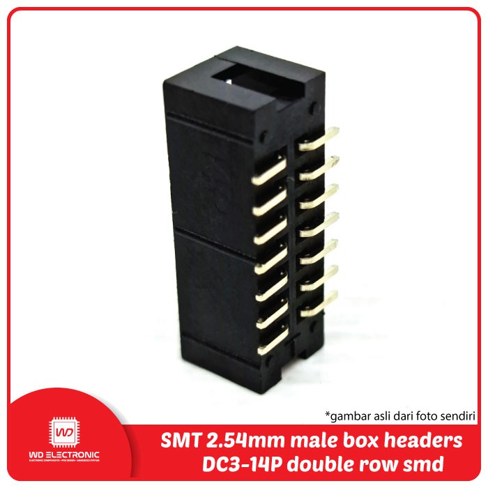 DC3-14P 14 pin idc socket male 2.54mm smd smt box header