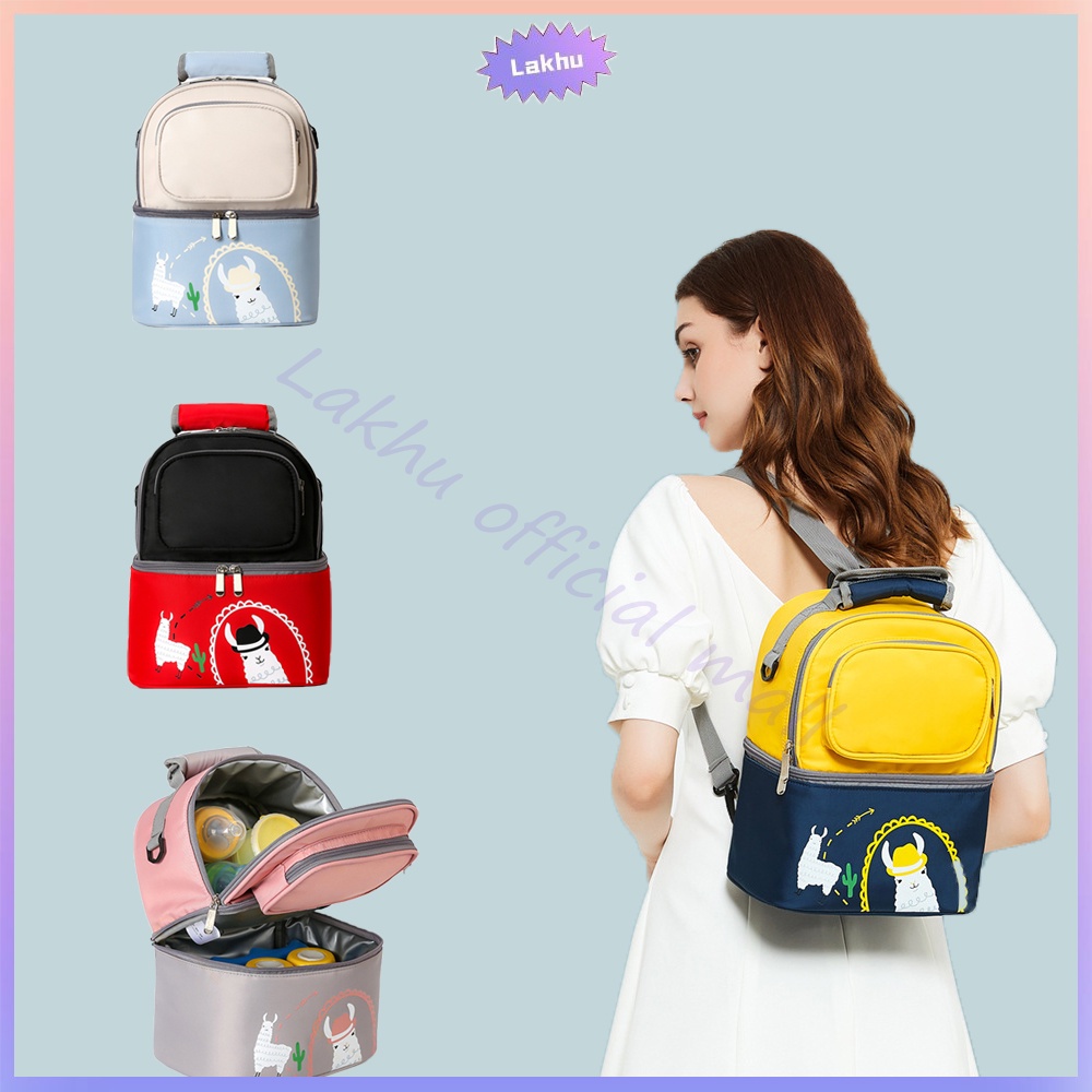 Lakhu tas susu bayi ransel tas bayi multifungsi  tas asi cooler bag