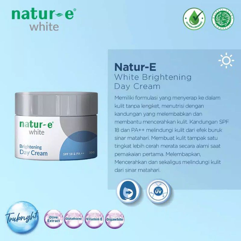 NATUR-E WHITE BRIGHTENING DAY CREAM 30GR