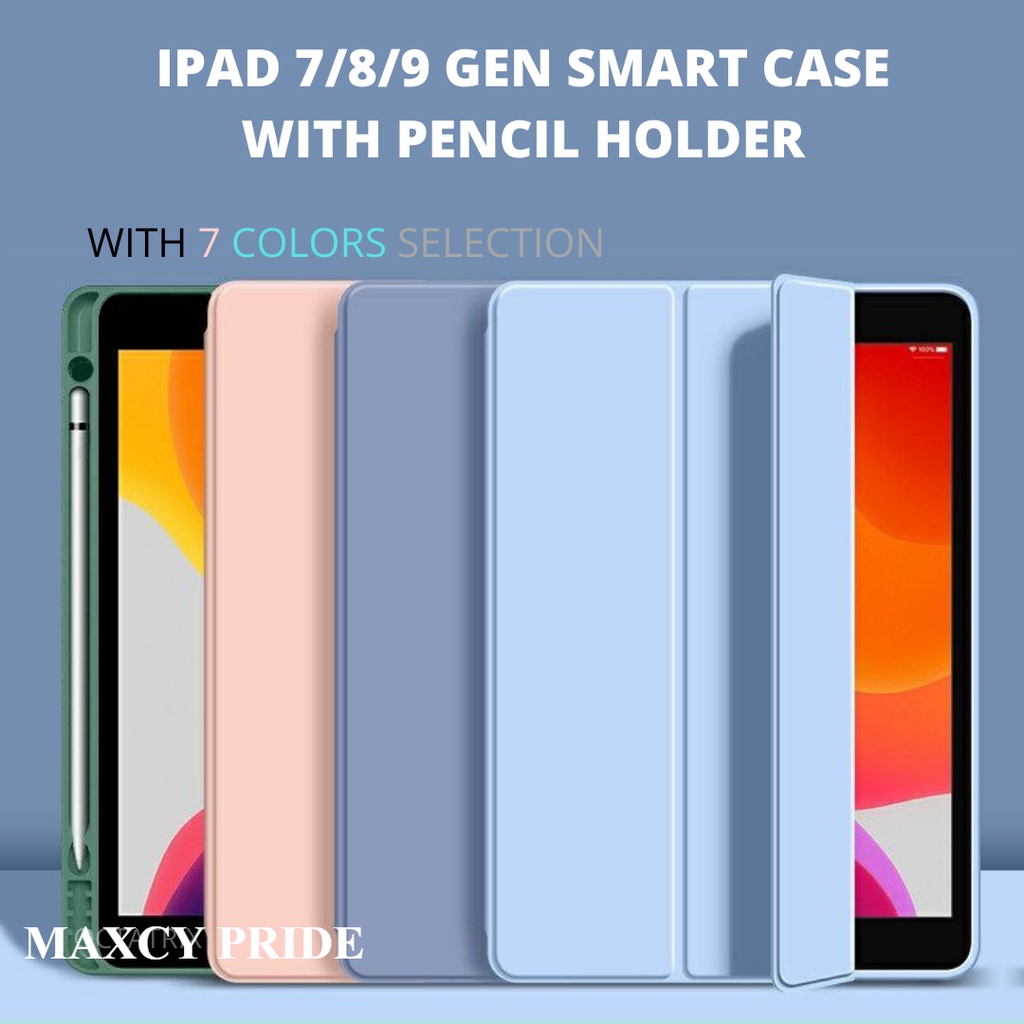 Smart Case iPad 10 Casing Ipad Gen 7 8 9 10.2&quot; 2019 iPad 9 10.2 2020 Premium iPad Case 7/8/9 10.2 2021 Silikon + Slot Pencil