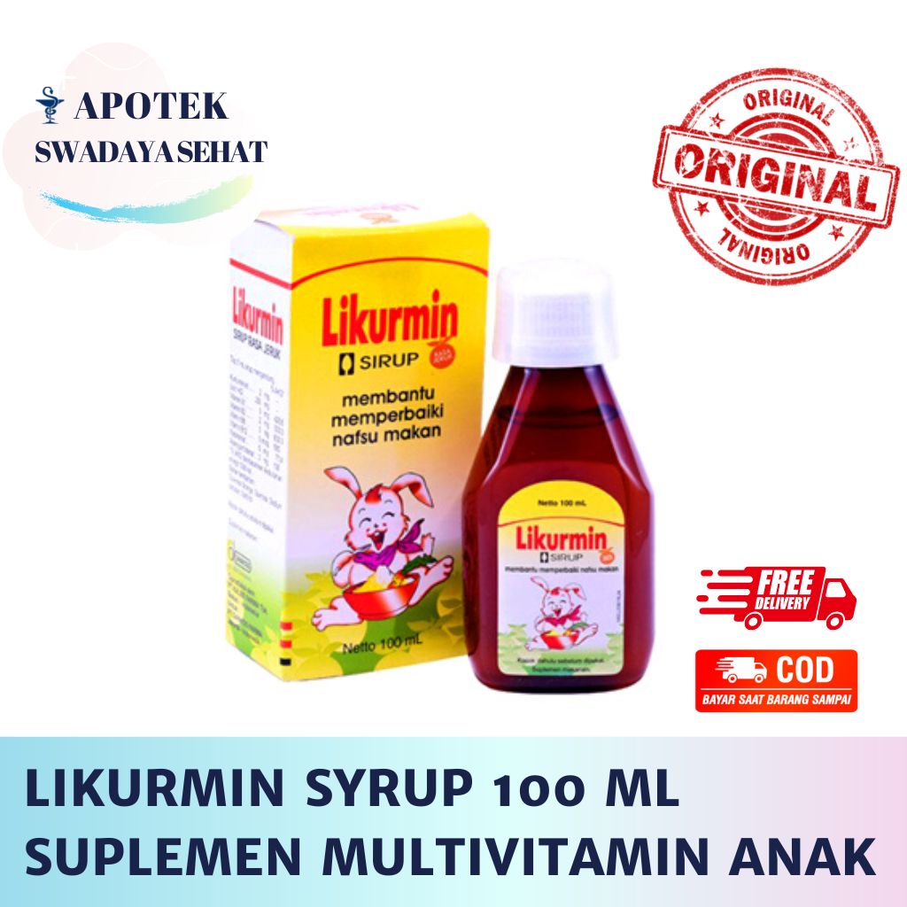 LIKURMIN SYRUP 100 ML - Multivitamin Suplemen Asam Amino Anak