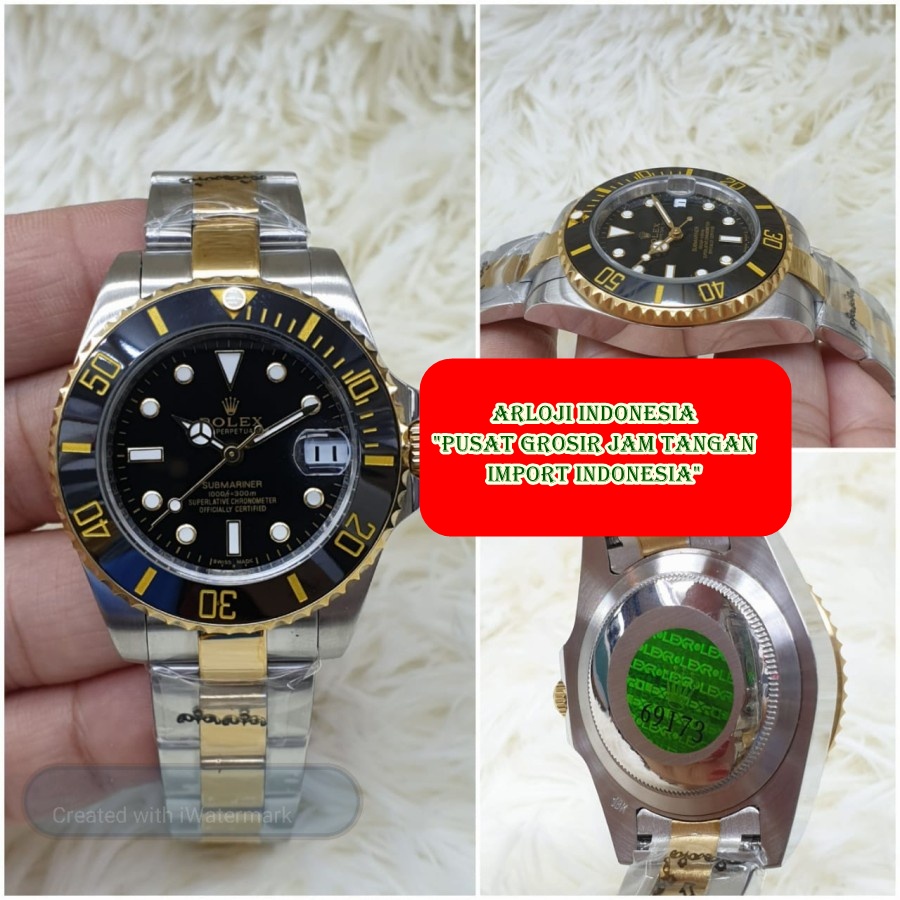 Big Sale Jam Tangan Wanita ROLEX Submariner Two Tone 36mm Garansi 1th