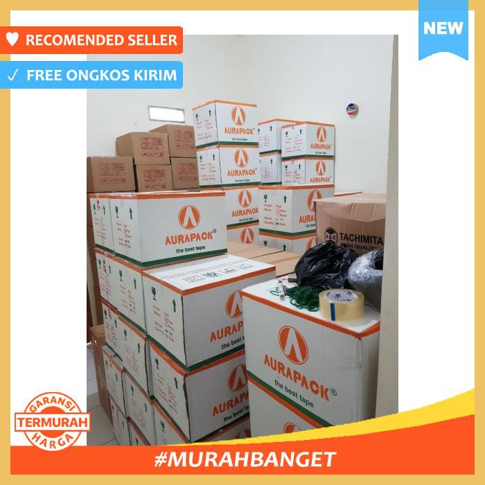 

Lakban Aurapack 90 Yard Full Bening/Coklat Isi 72 Roll - Pengikat & Perekat - Selotip & Double Tape