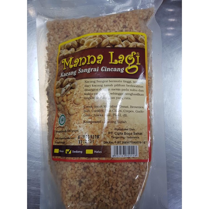 

Kacang Tanah Sangrai / Cincang Kasar MANALAGI hancur topping 500gr