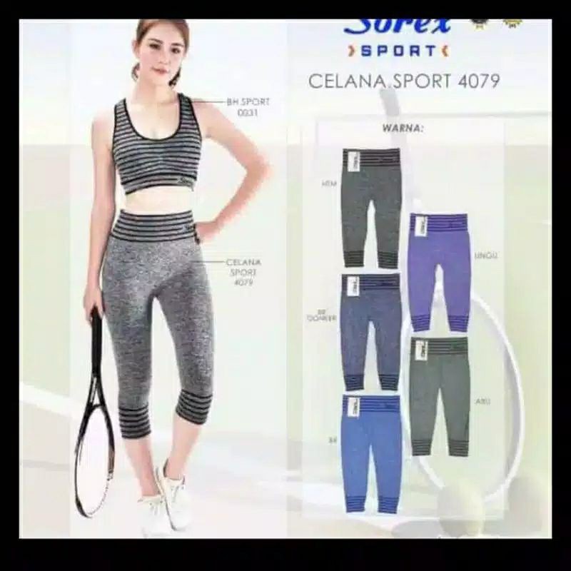 CELAN SENAM OLAHRAGA GYM YOGA FITNESS LENGGING SPORT 7/8 SOREX 4079; 4081