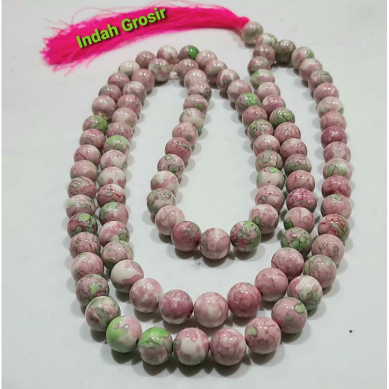 TASBIH BATU PIRUS PINK 10MM 99BUTIR ORIGINAL