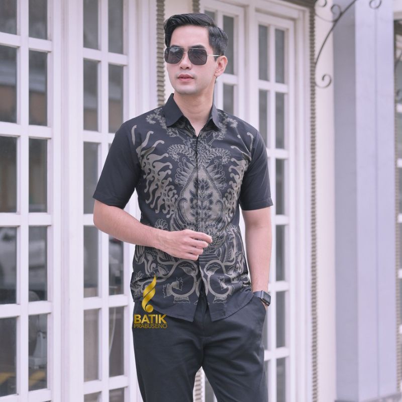 GEDEK Kemeja Batik Pria Lengan Pendek Slimfit Premium Modern Full Furing