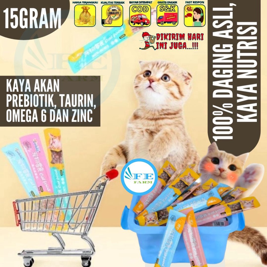 Cat Food Snack Makanan Basah Cemilan Kucing 15gram FEFARM