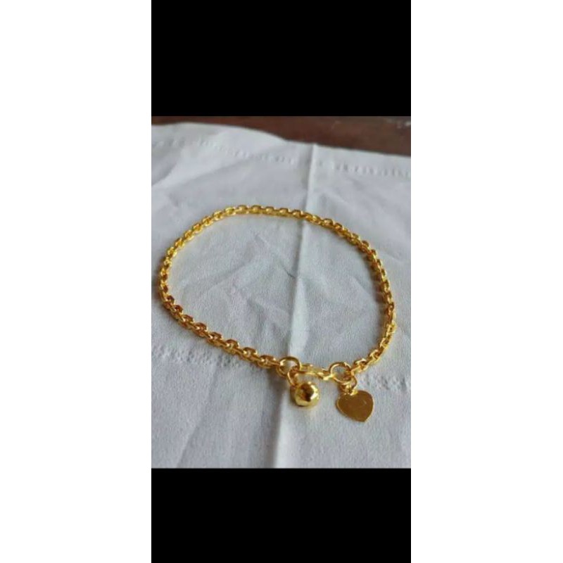 gelang motif Medan emas muda kadar rendah