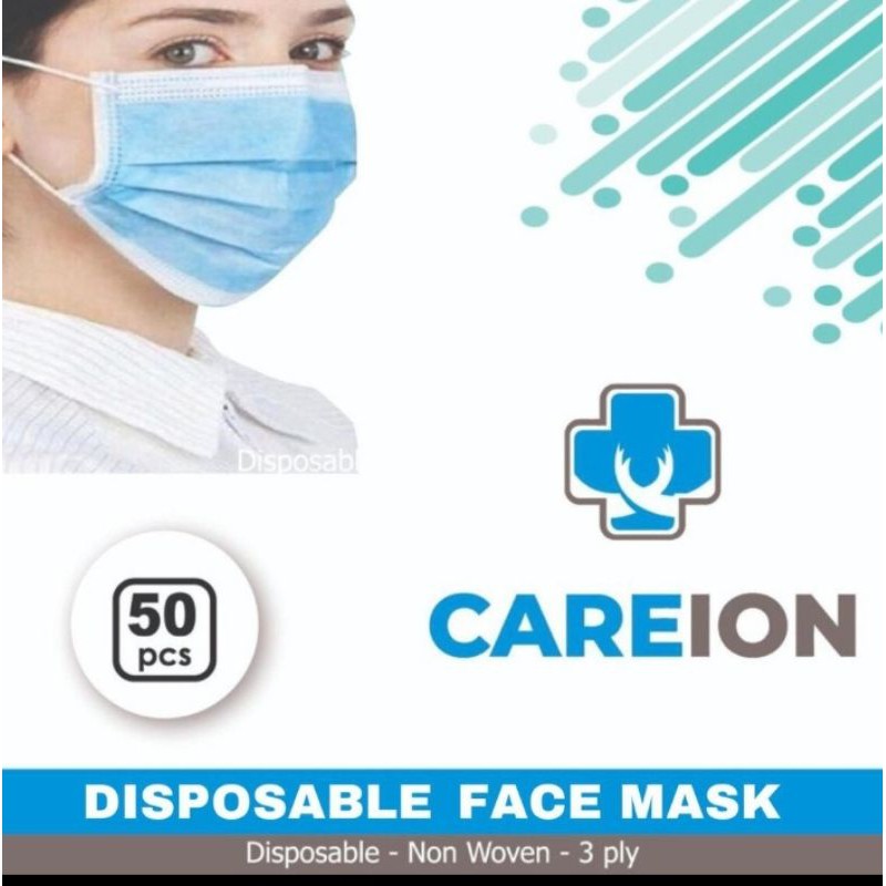 MASKER 3PLY ISI 50PCS/ MASKER 3PLY DISPOSIBLE MASK EARLOOP-50PCS/ MASKER CAREION 50PCS