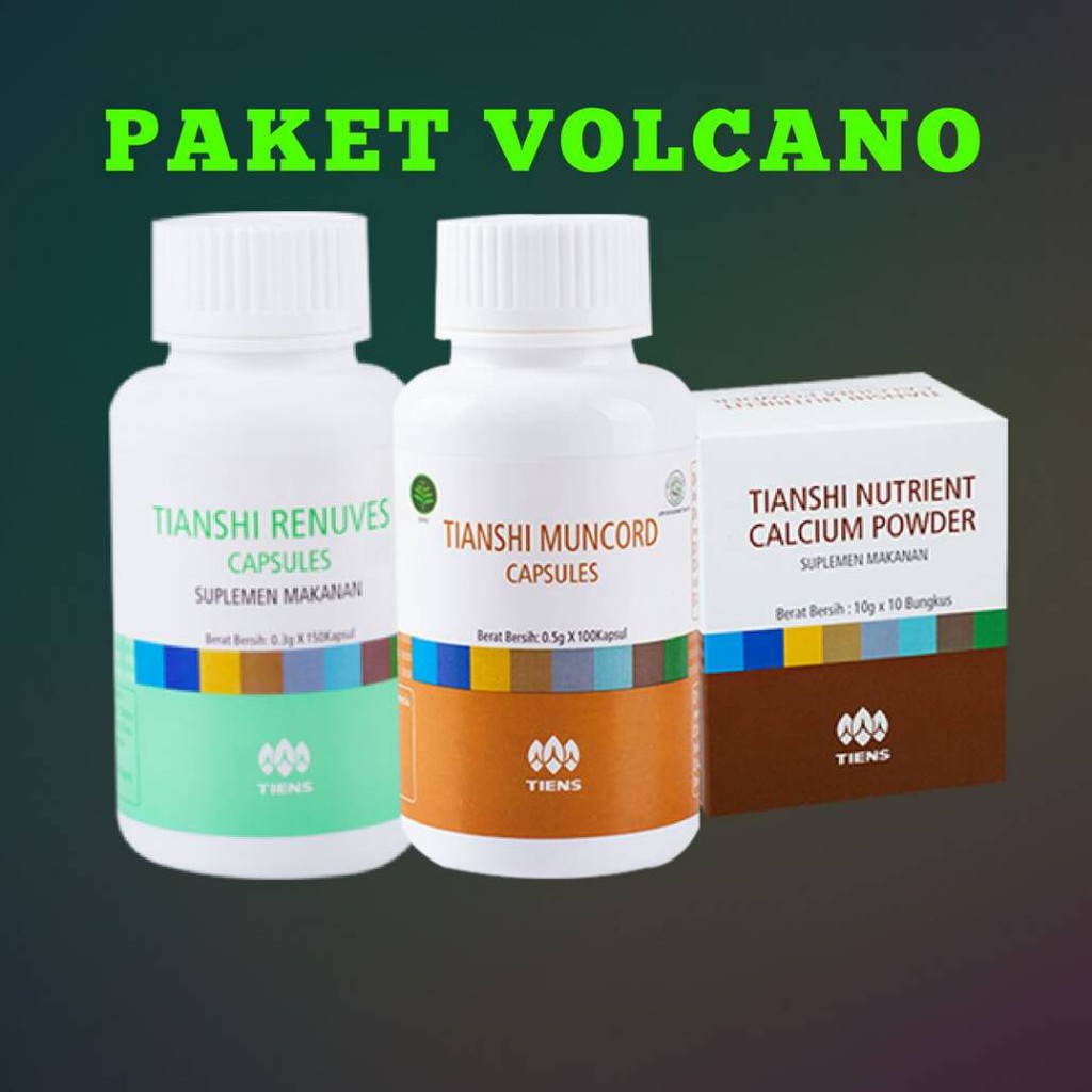 Strogman (Muncord Capsul, Renuves Capsule, dan Nutrient Calcium Powder) Paket Volcano