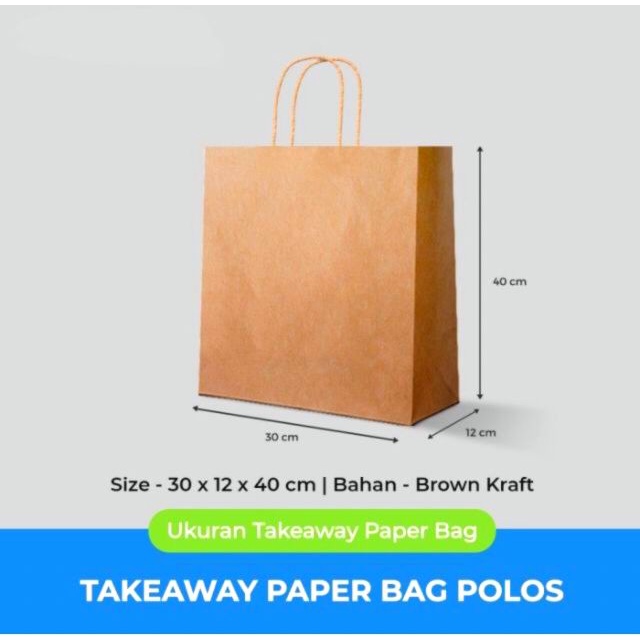 Paper Bag Polos Coklat / Kantong Kertas Polos