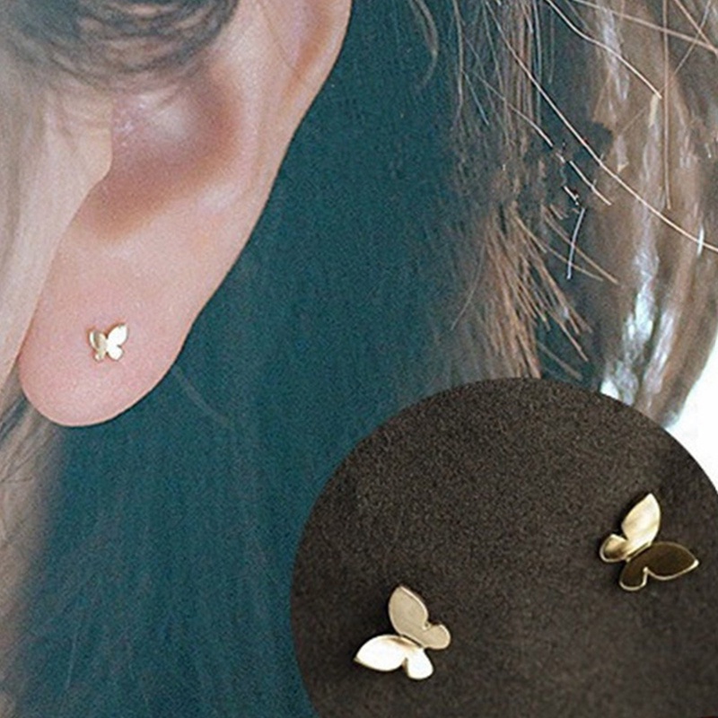 Anting Stud Desain Kupu-Kupu Gaya Minimalis Untuk Wanita