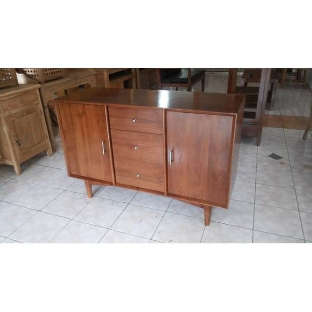 Bufet retro minimalis 3 laci 2 pintu jati jepara ( kursi, sofa)