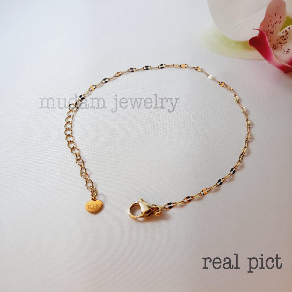 Gelang Rantai Jenis Pecah Kopi Cantik Sederhana Warna Gold