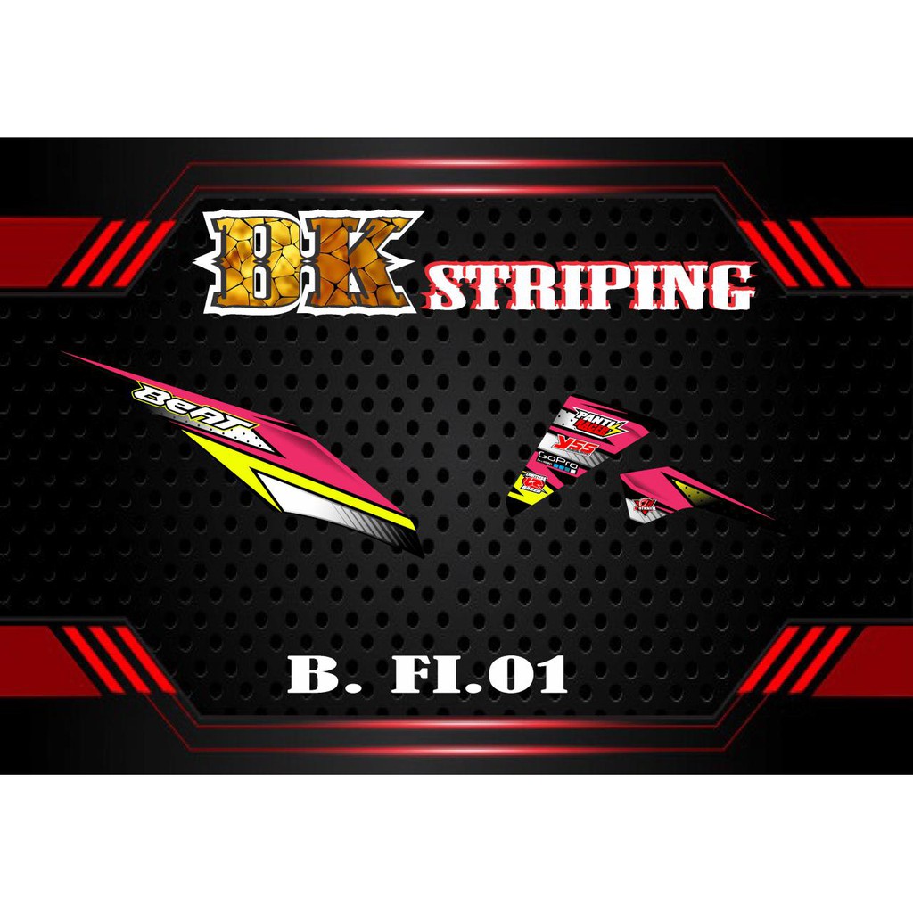 Striping Beat Fi 2013 2014 2015 Variasi Sticker Stiker Skotlet Motor Scotlit 01