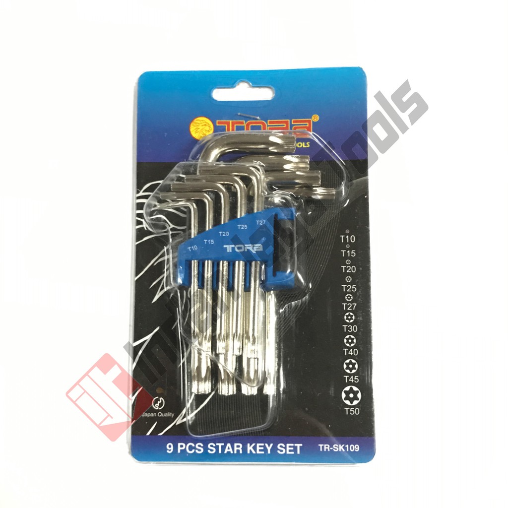 TORA Kunci L Bintang Set PENDEK SHORT 9 Pcs - Star Hex Key Set