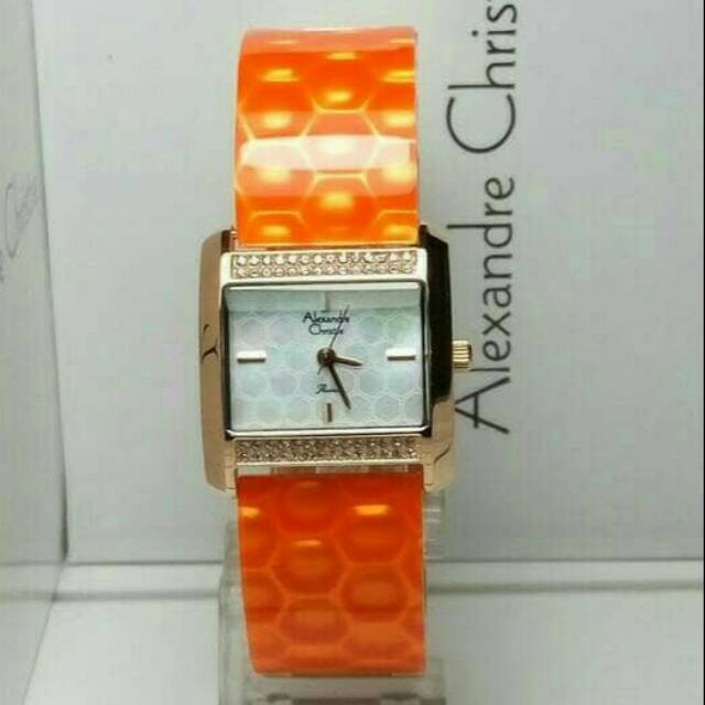 JAM TANGAN WANITA ALEXANDRE CHRISTIE  2591  ROSEGOLD ORANGE AC CEWE