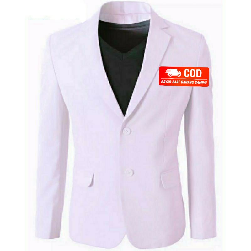 Jas putih polos / Jas full putih / Jas pria putih /Jas putih termurah