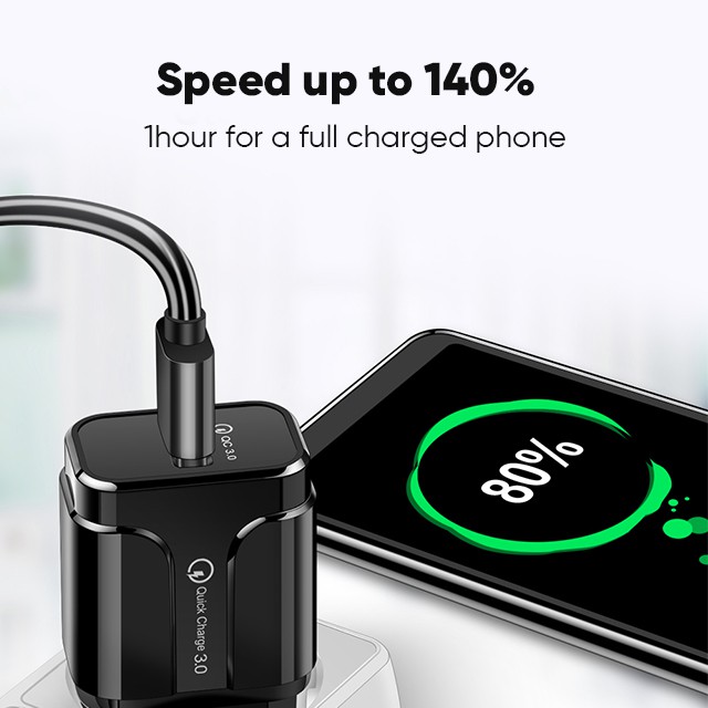 Bepop Charger 18W Kepala Charger QC3.0 Fast Charging Wall Charger