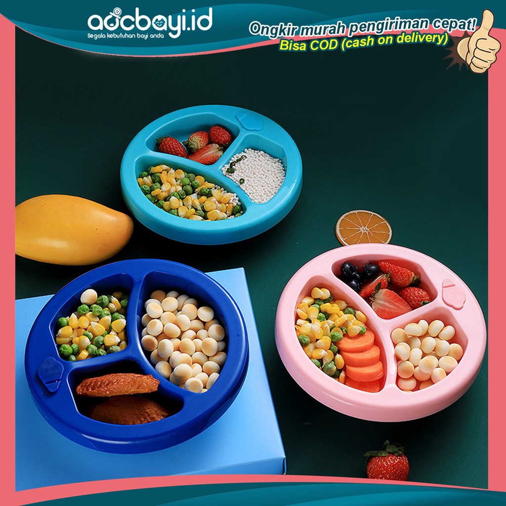 ☀ACCBAYI.ID☀ ACC0034  Piring Menjaga Hangat Makanan / Warming Plate for Baby / Piring Makan Bayi ANTI SLIP