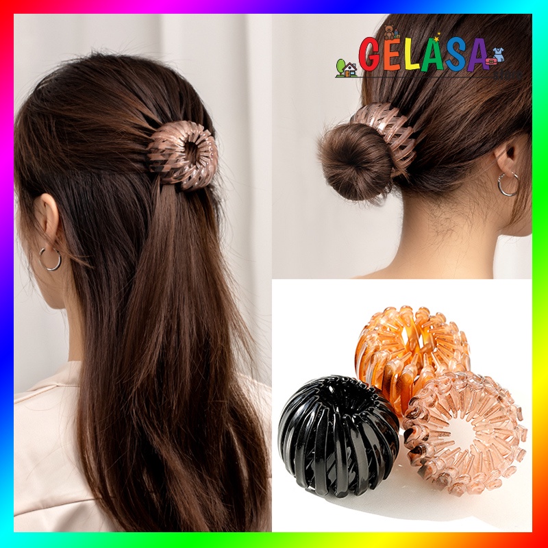 Gelasa Jepit Rambut Retro Donat Hair Clip Fashion Korean Hair Knob ponytail