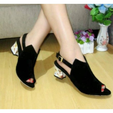 Sepatu Wanita/Sepatu Hak Tahu Bunga 5cm