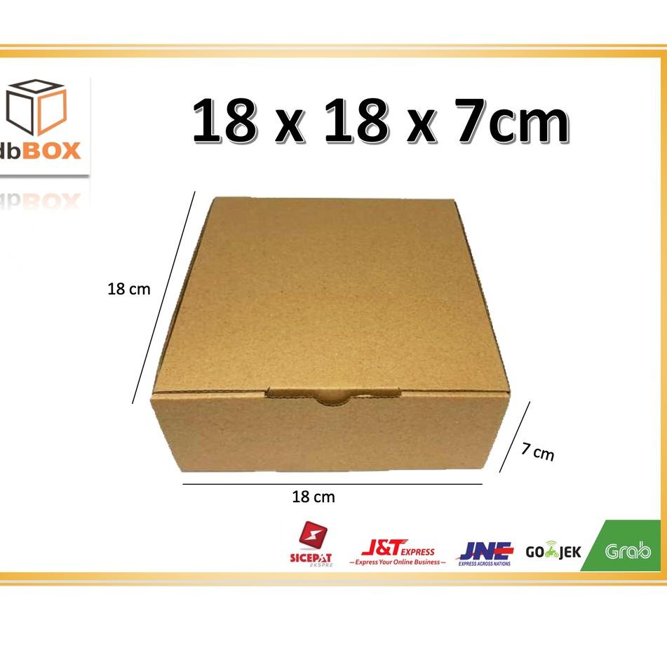 

♤ (10pcs) Kardus 18 x 18 x 7 cm....Die Cut kotak Kue, snack -aksesoris-dll model box pizza ♧