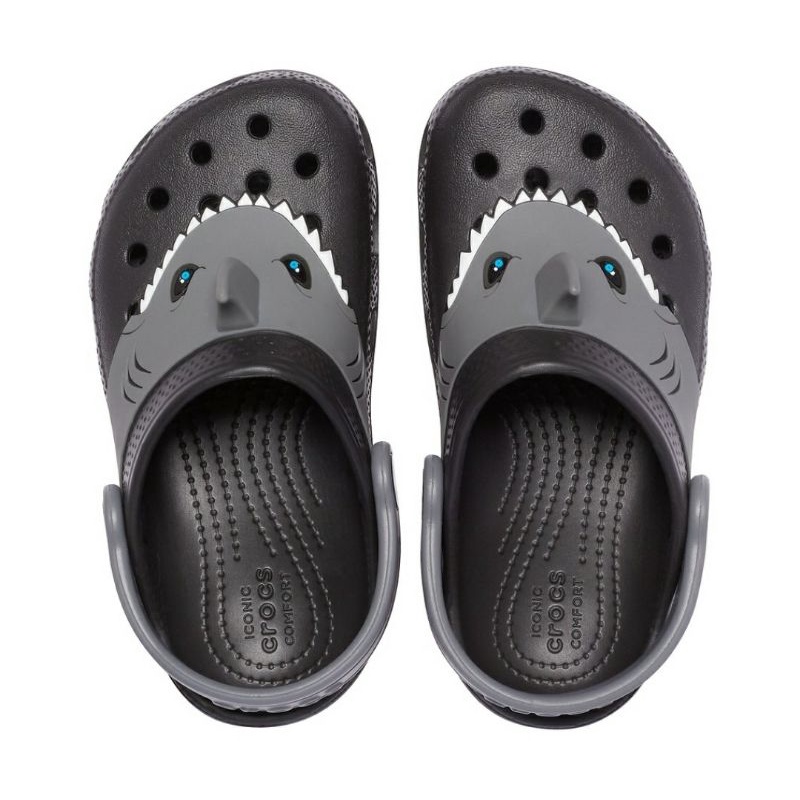 Crocs Anak Fun lab baby Shark / sandal Crocs anak anak shark tanduk