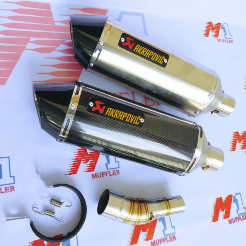 BASS ADEM Knalpot Racing Ninja 250 Fi Mono Z250 Z250SL R25 MT25 CBR150 CBR250 CB150R Slip On Akrapovic Layang-1