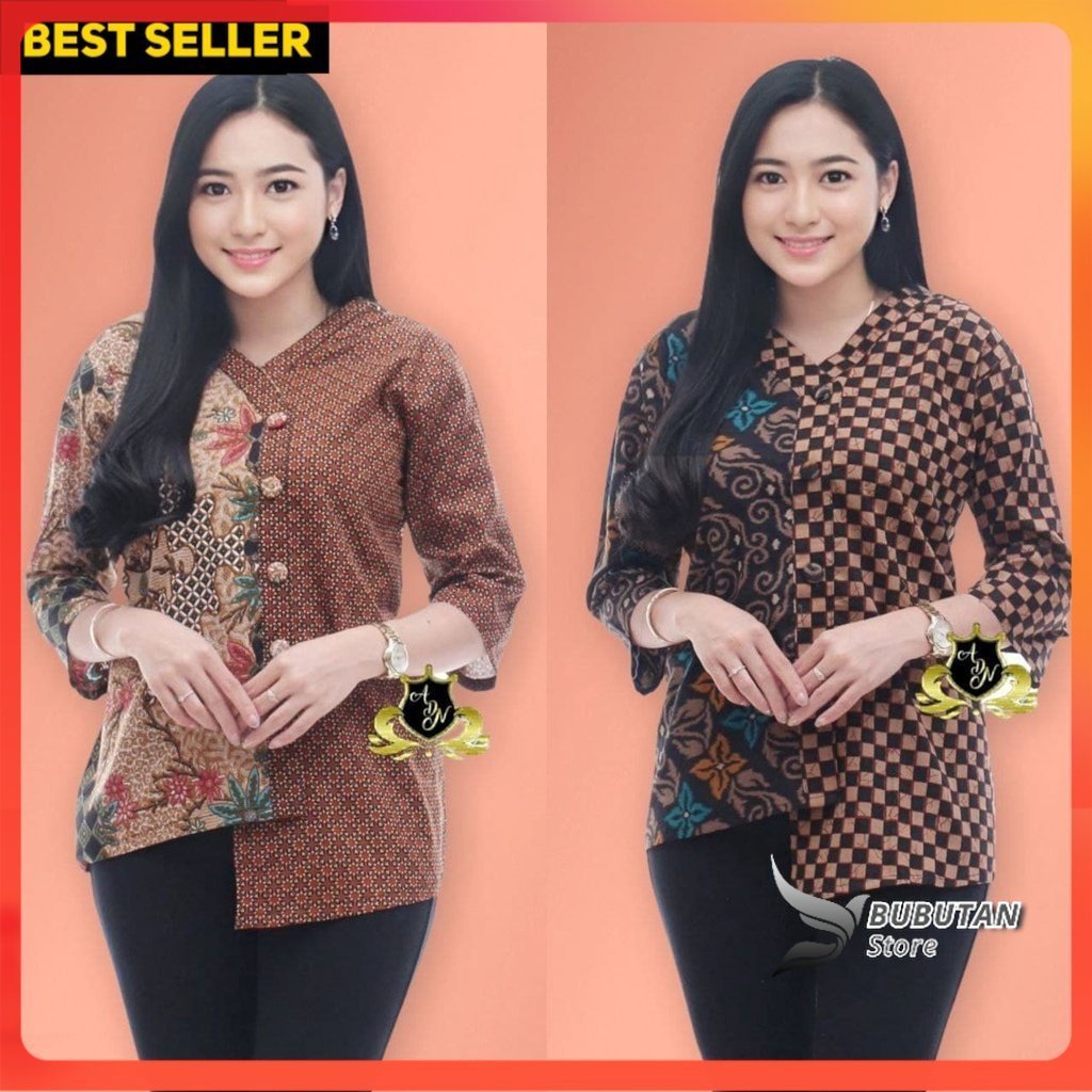 COUPLE BATIK NEW HEM BLUS BLOUSE TRENDING INTERNATIONAL COUPLE SERAGAM TERLARIS