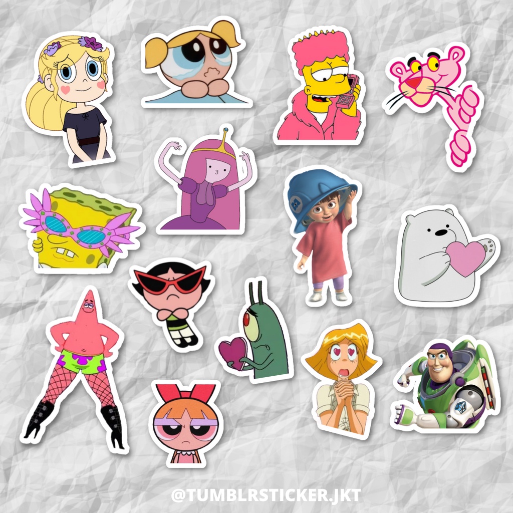 

STICKER AESTHETIC Cartoon Random | STICKER TUMBLR LAPTOP | STICKER AESTHETIC HP JURNAL MURAH