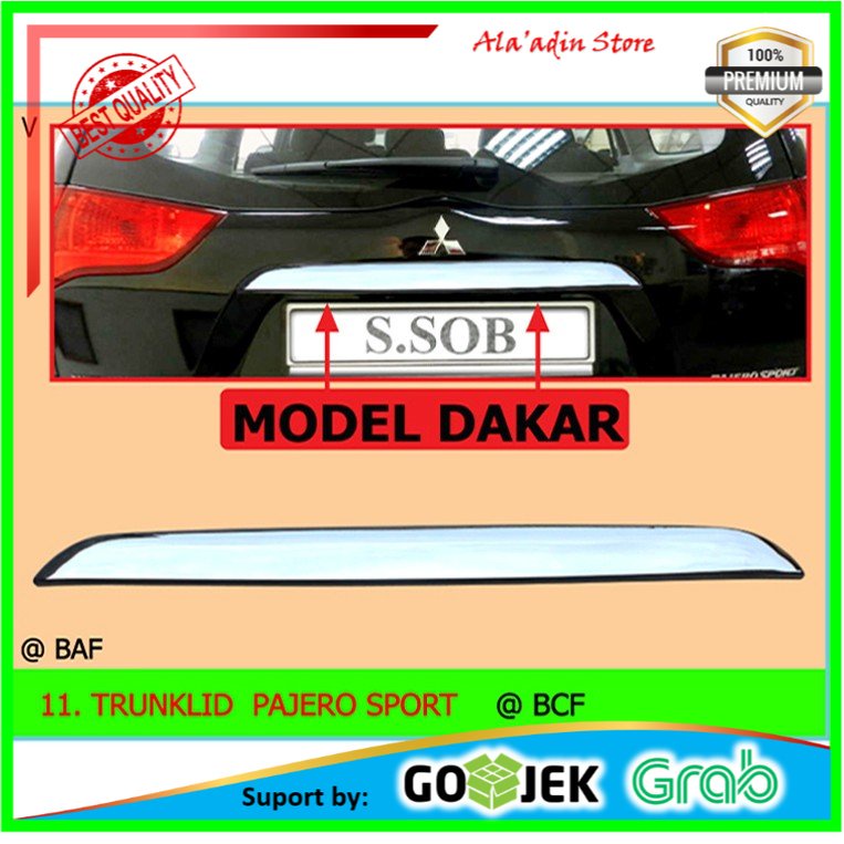 List Bagasi Belakang Trunk Lid Chrome Pajero Sport