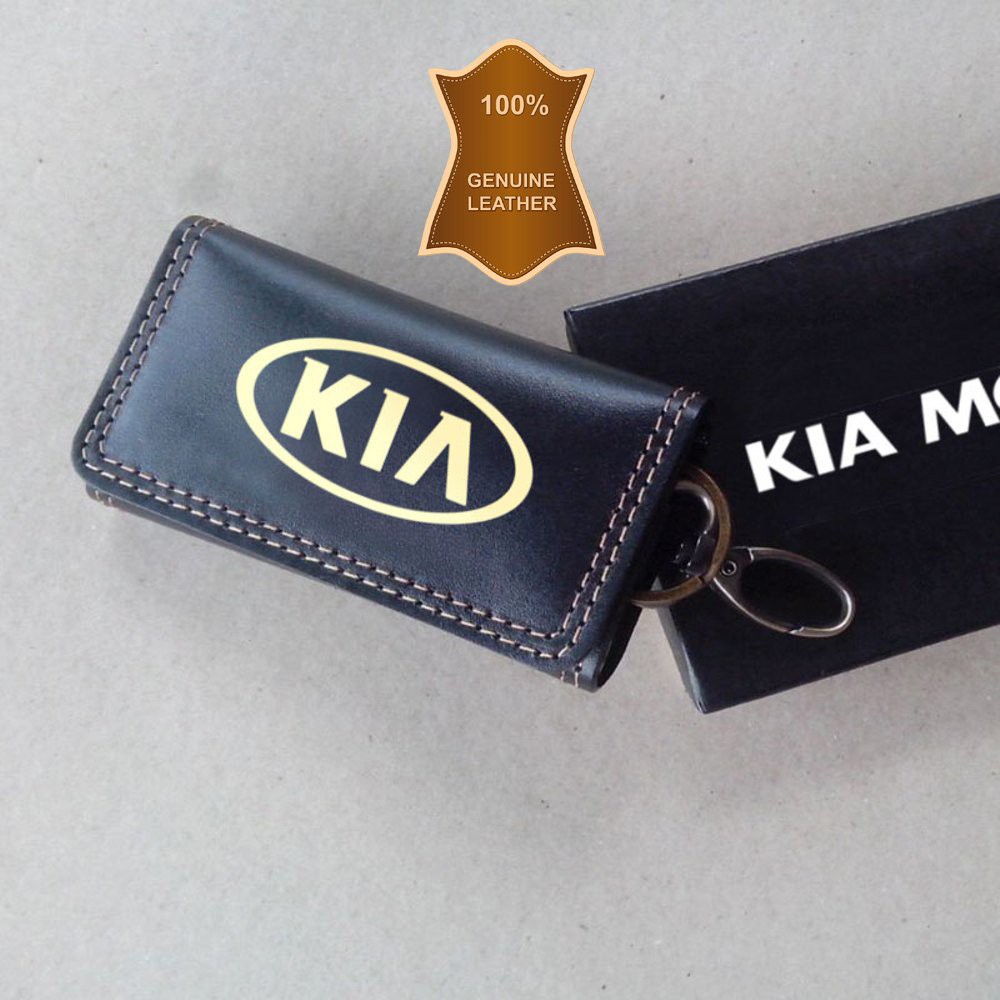 Dompet Kulit Gantungan Kunci STNK Mobil KIA Keychain KULIT ASLI