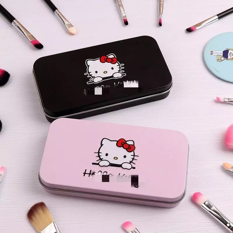 SET KUAS MAKE UP WANITA HELLO KITTY DORAEMON BRUSH 7 IN 1 SET MAKE UP TOOLS PRAKTIS