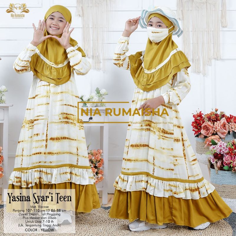 YASINA SYARI TEEN GAMIS MUSLIM ANAK BY NIA RUMAISHA