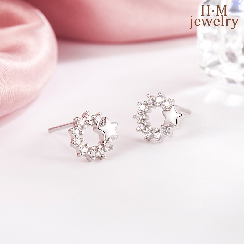 Anting Tusuk Asimetris Bentuk Hati Saturnus Hias Berlian Imitasi Untuk Wanita 2022