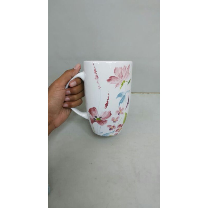 MUG JUMBO BUNGA SHABBY KERAMIK GELAS SANGO TABLEWARE