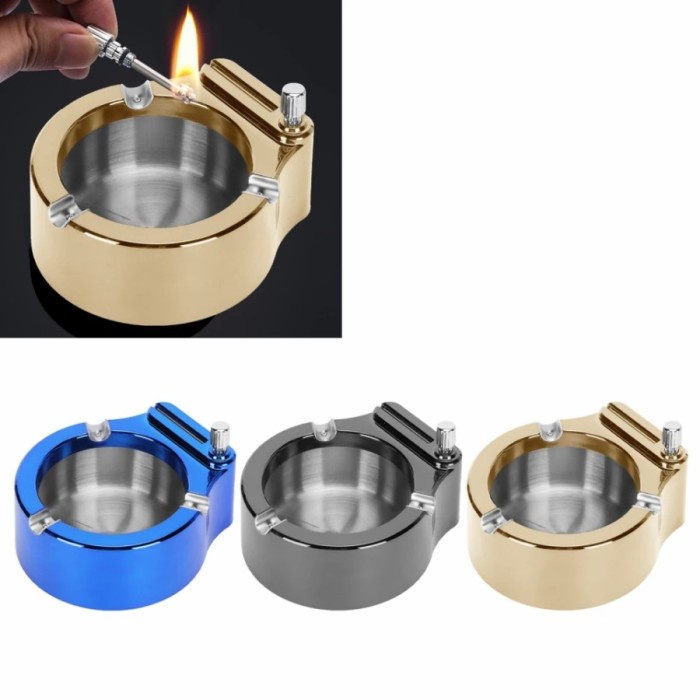 Asbak Korek Gesek Honest Metal Personal Gift Living Room Decoration