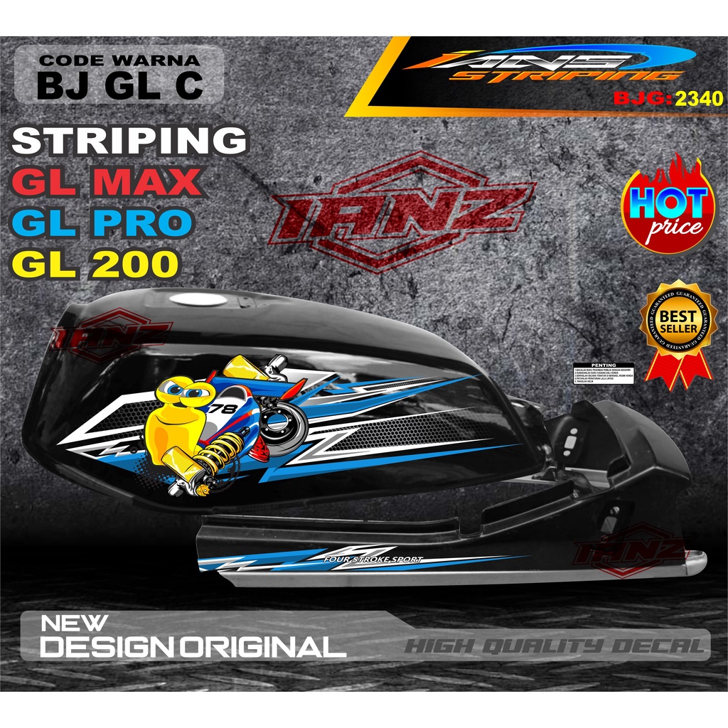 STIKER STRIPING STIKER GL PRO TERBARU / STIKER MOTOR GL TERMURAH / STRIPING MOTOR GL 100 / STIKER MOTOR