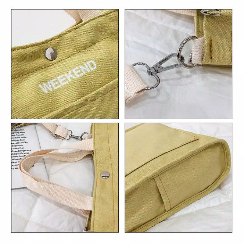 Medan Termurah KD022 Korean style Slingbag Fashion tas Canvas Premium import/Tas weekend