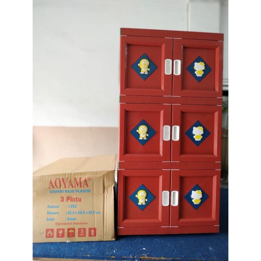 LEMARI PLASTIK AOYAMA LEMARI 3 SUSUN 3 PINTU