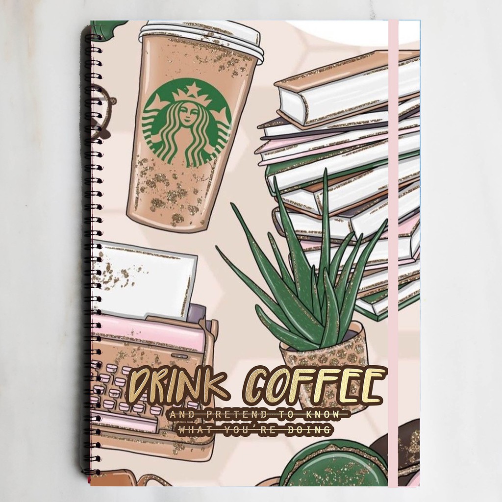 

DRINK COFFEE Spiral Ruled Notebook Diary Journal Office School Supplies Buku Tulis