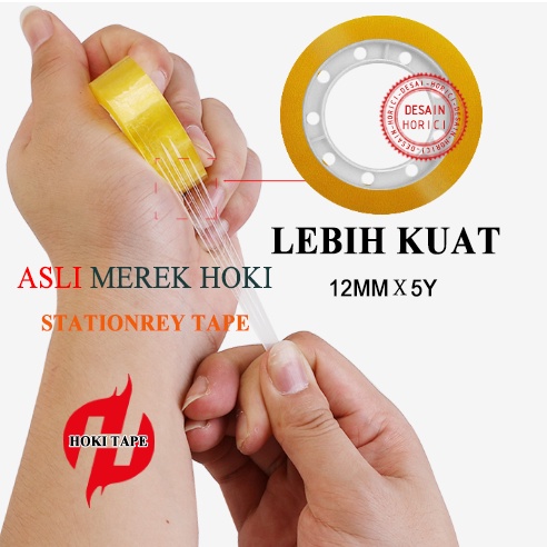 MEREK HOKI ASLI FULL MURAH 12 Pcs Stationery Tape 12mmx5Y / 12mm x15Y / 12mmx30Y / 12mmx40Y Dan Selotip / Isolasi /Solatip