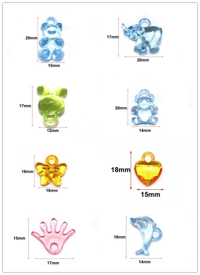 20pcs Liontin Bentuk Hewan Warna Campur Bahan Akrilik Transparan Untuk Aksesoris Perhiasan Gelang Kalung