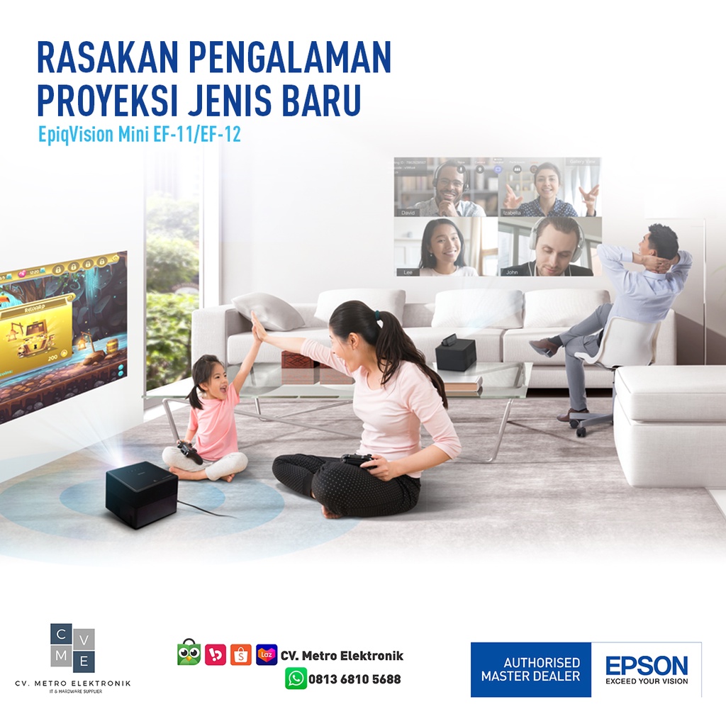 (PACKING KAYU) MDN PROJECTOR EPSON EF-12 EF12 EF 12 FULL HD 1.000 LUMENS