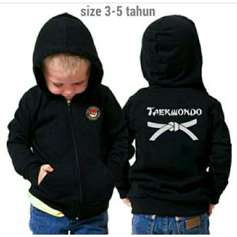 Jaket anak zipper taekwondo
