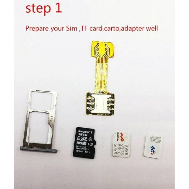 Dual simcard adapter Hybrid/Sim card Extender MicroSd Card converter Dual Simcard microsd aktif