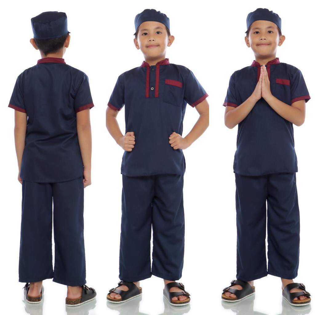 (Jamin Realpict) Set Baju Koko Anak 6-8th Toyobo Premium Setelan Kemeja Celana Koko Kids Muslim